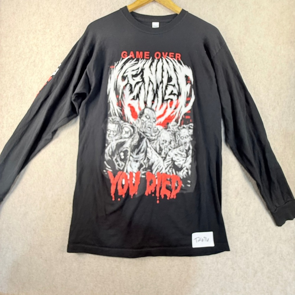 Ice Nine Kills Rainy Day Long Sleeve Band Shirt Black Horror Zombie Mens Medium